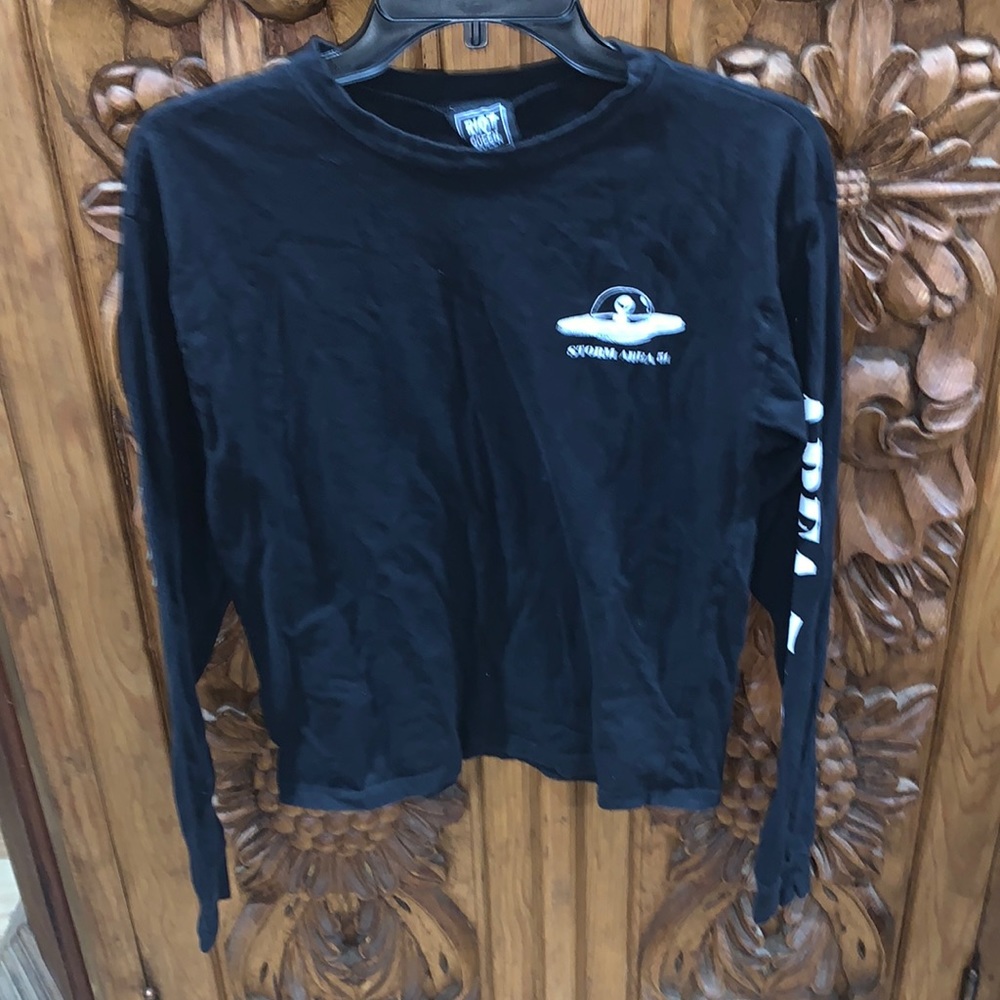 EUC Riot Queen XS black Area 51 alien long sleeve tee